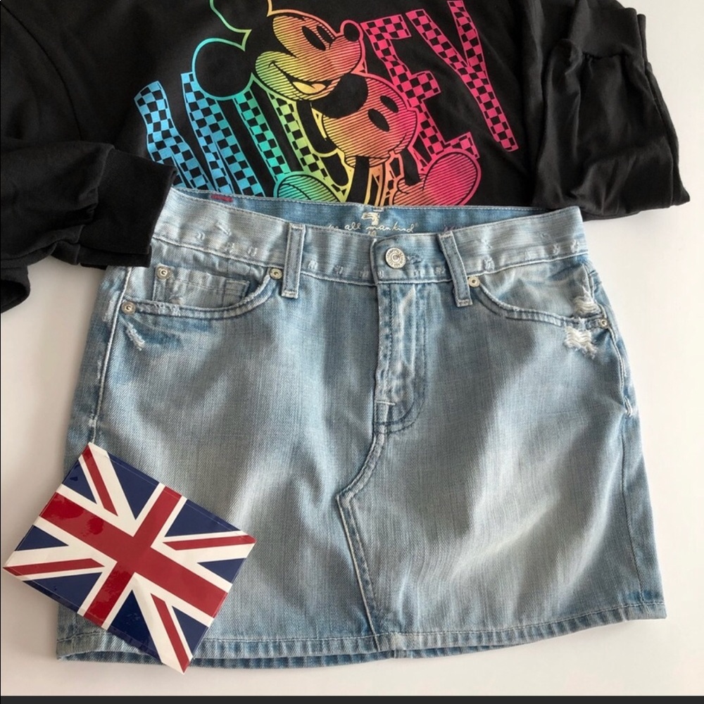 7 for All Mankind Roxanne Denim Mini Skirt